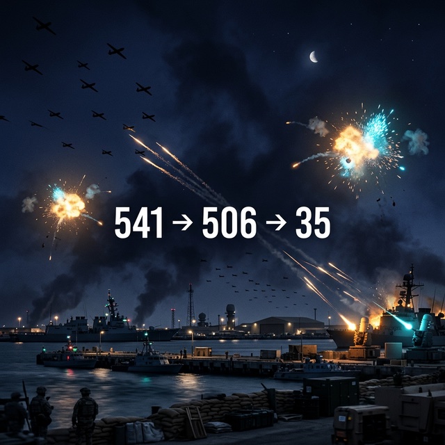 541 drones. 506 intercepted. 35 got through.